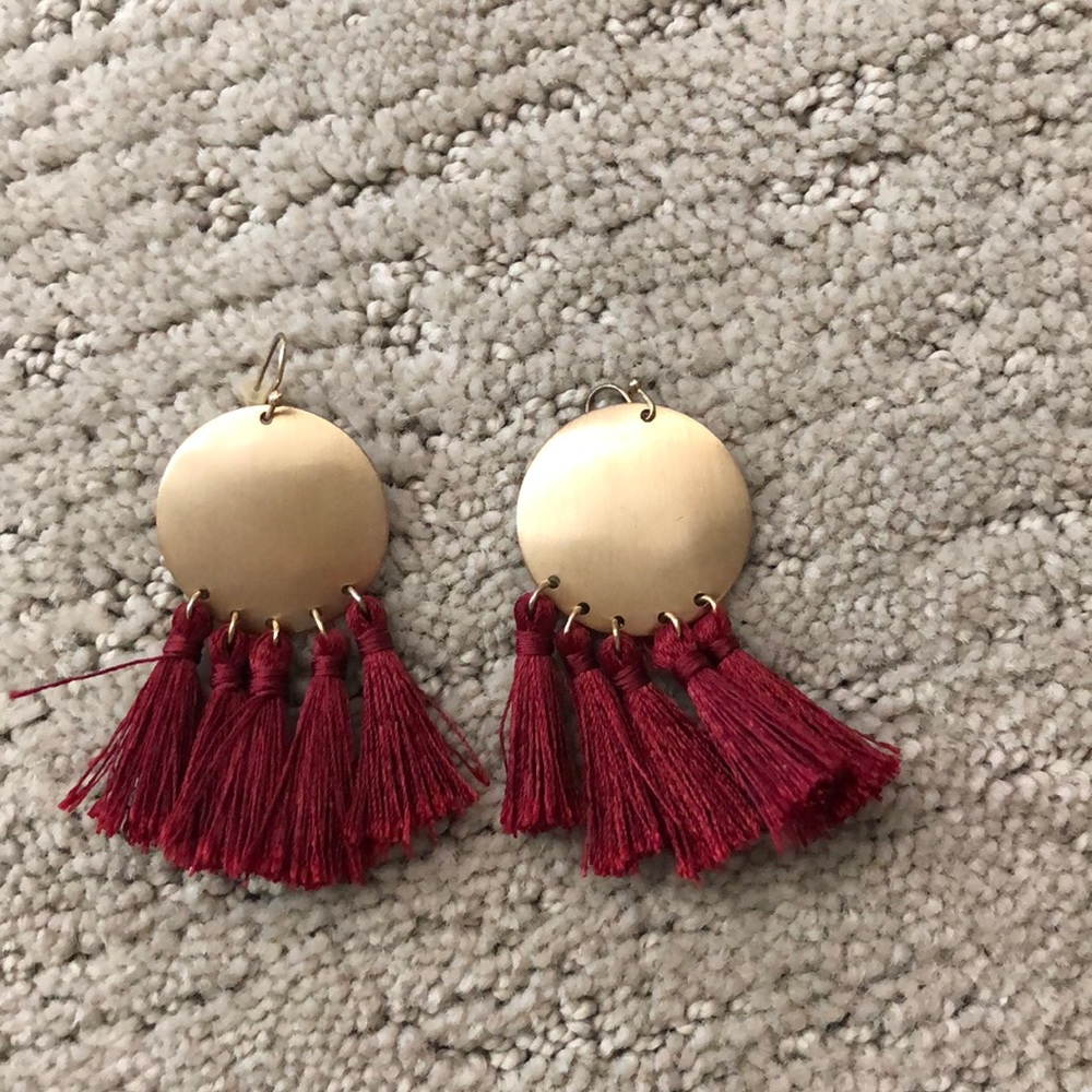 Maroon Statement Earrings